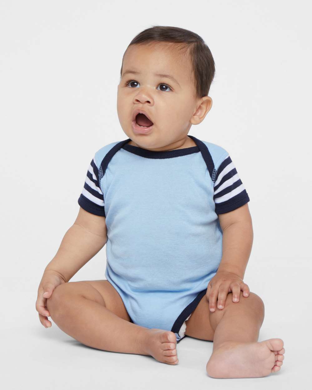 Light Blue/Navy/Navy &amp; White Stripe - Model Front 