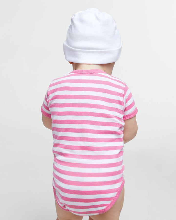 Raspberry/White Stripe - Model Back 
