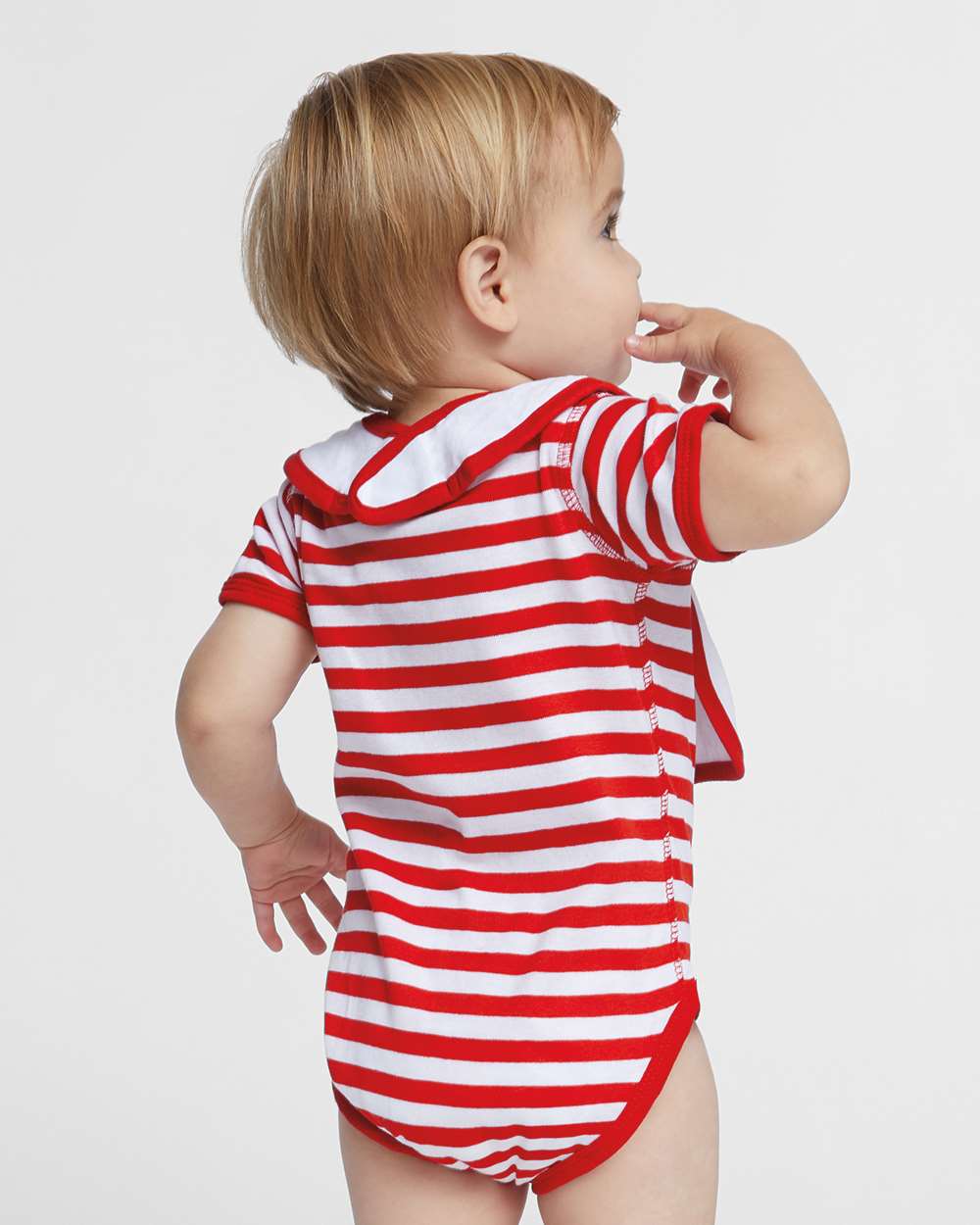 Red/White Stripe - Model Back 