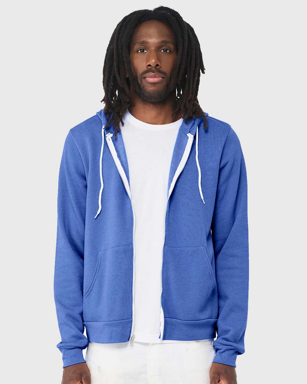 Heather Columbia Blue - Model Front 
