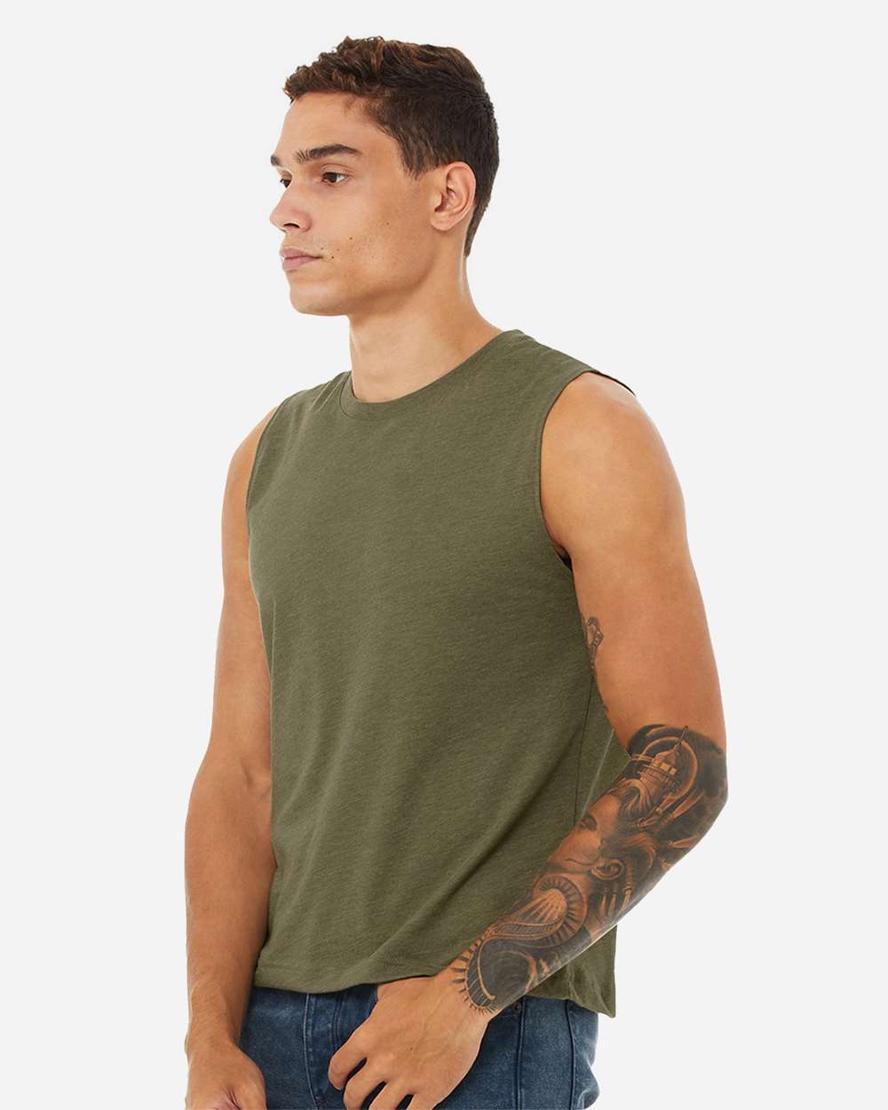 Heather Olive - Model Side 