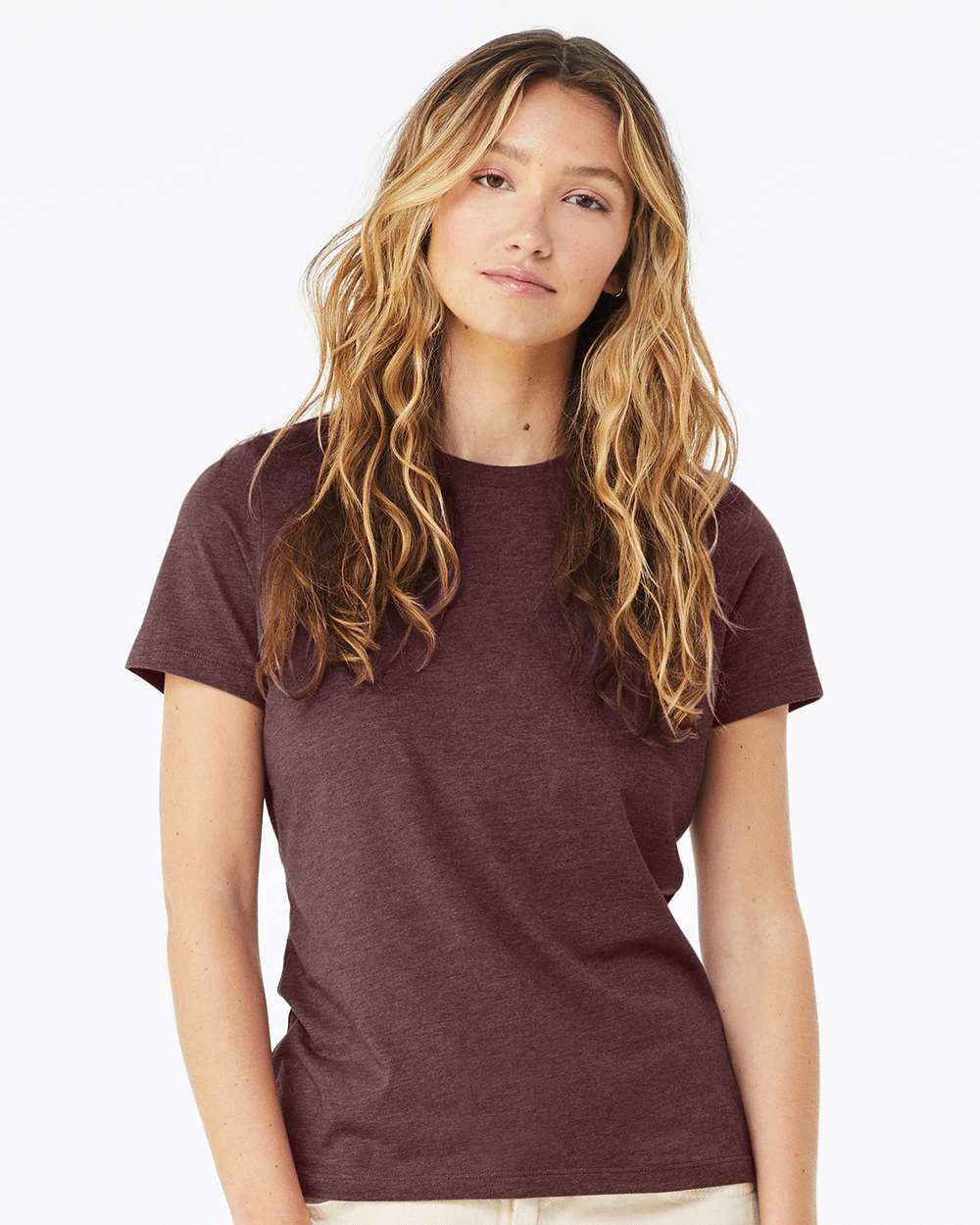 Heather Maroon - Model Front 