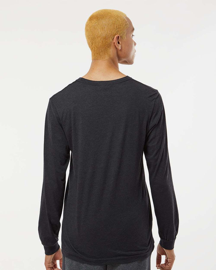 Black Heather Triblend - Model Back 
