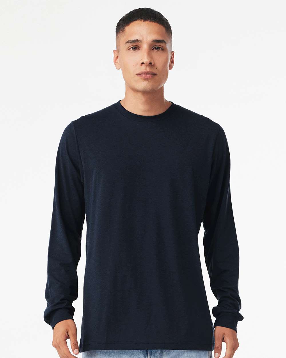 Solid Navy Triblend - Model Front 