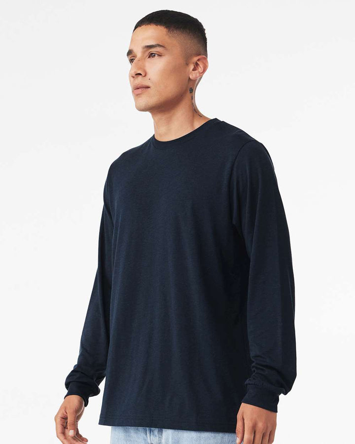 Solid Navy Triblend - Model Side 