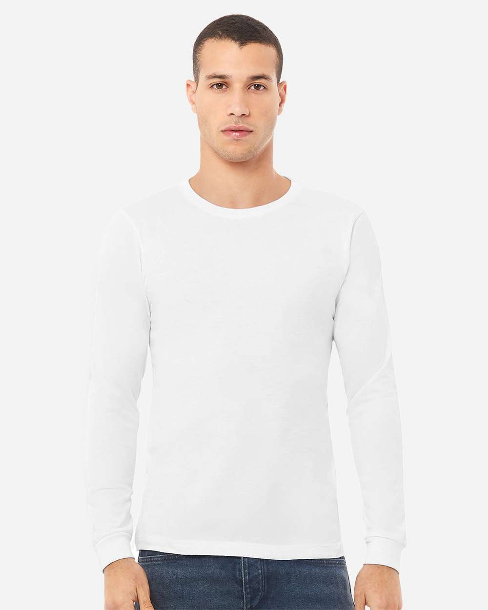 Solid White Triblend - Model Front 