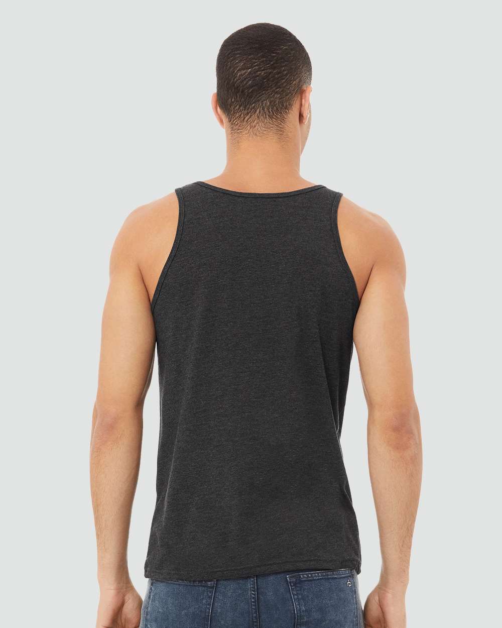 Dark Grey Heather - Model Back 