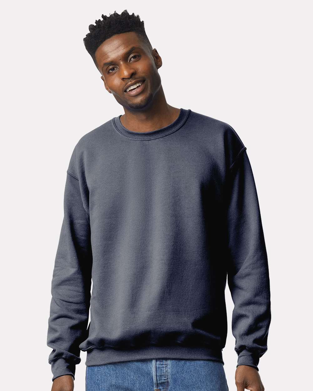 Heather Dark Navy - Model Front 