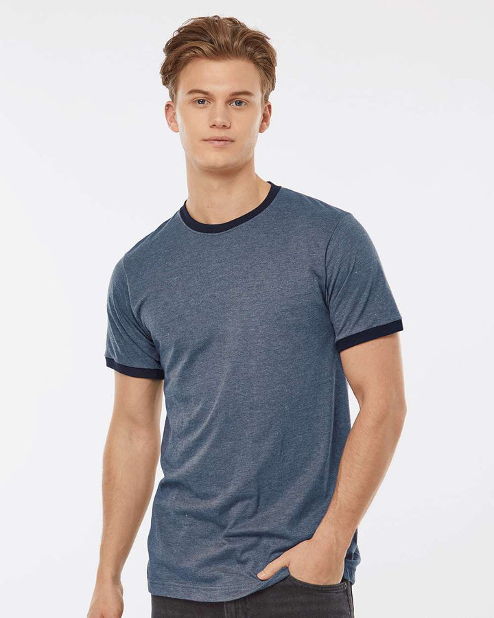 Heather Denim/ Navy - Model Front 