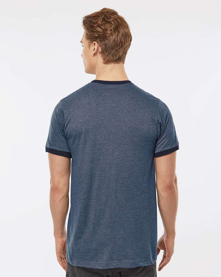 Heather Denim/ Navy - Model Back 