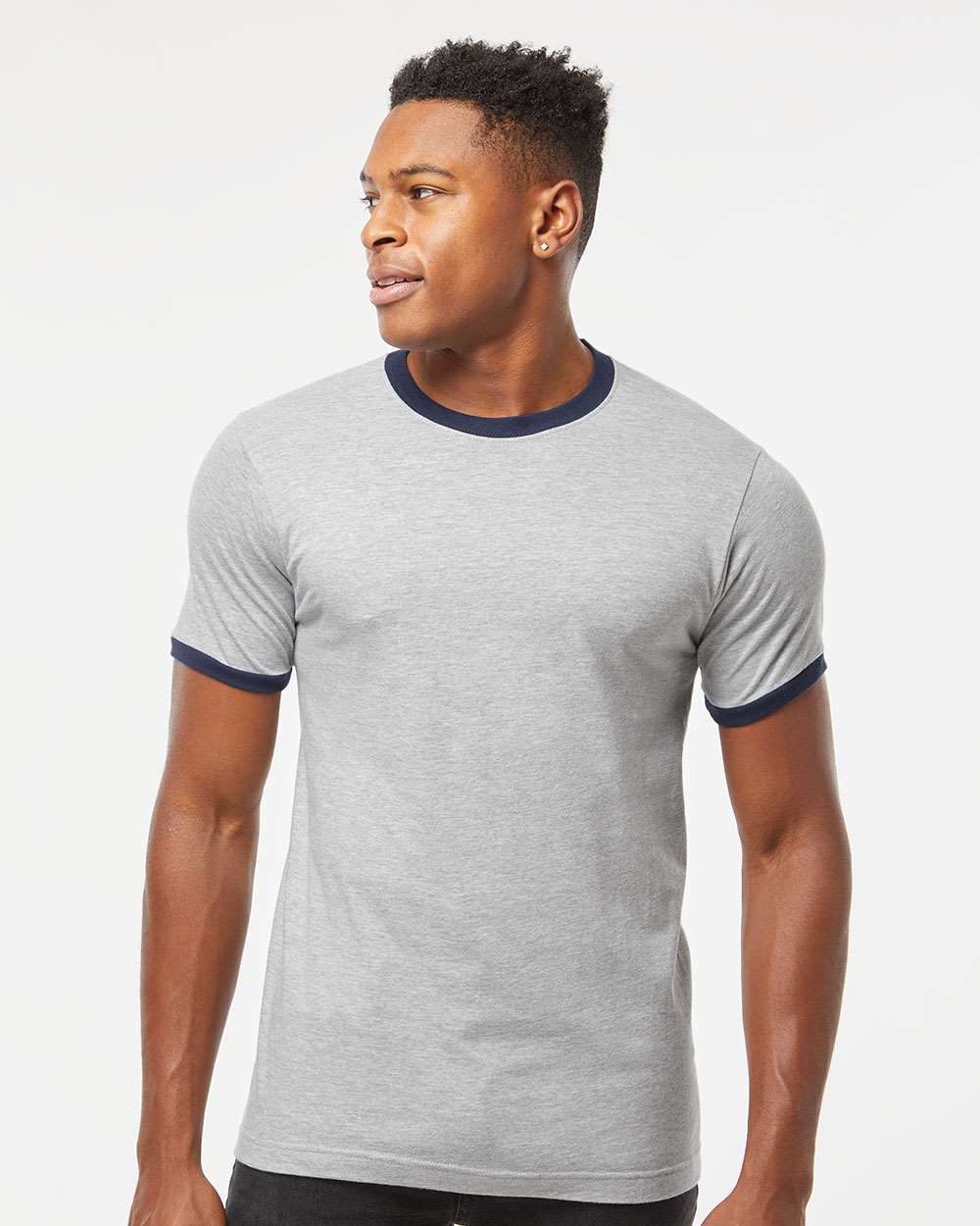 Heather Grey/Navy - Model Front 