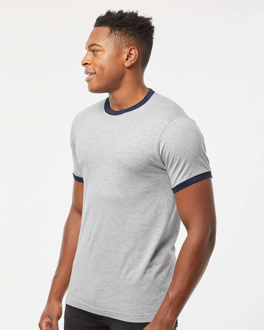 Heather Grey/Navy - Model Side 