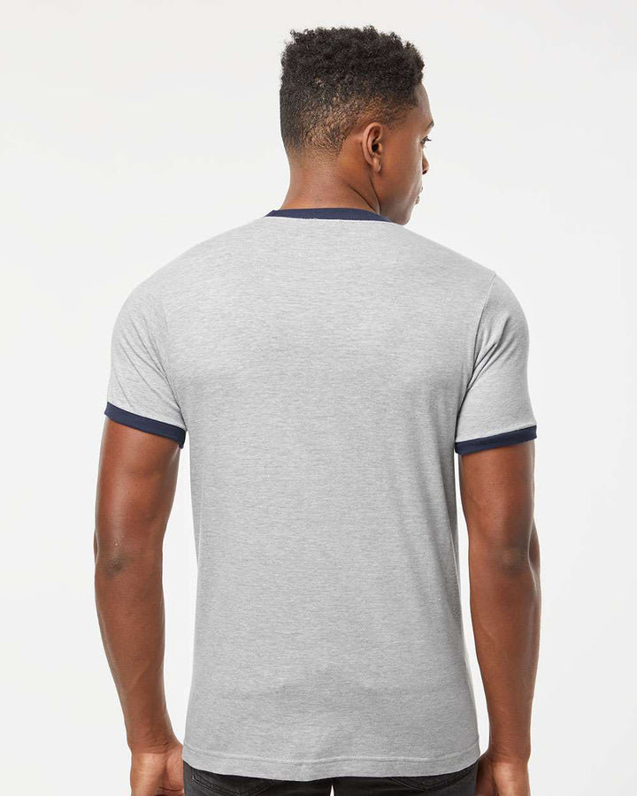 Heather Grey/Navy - Model Back 
