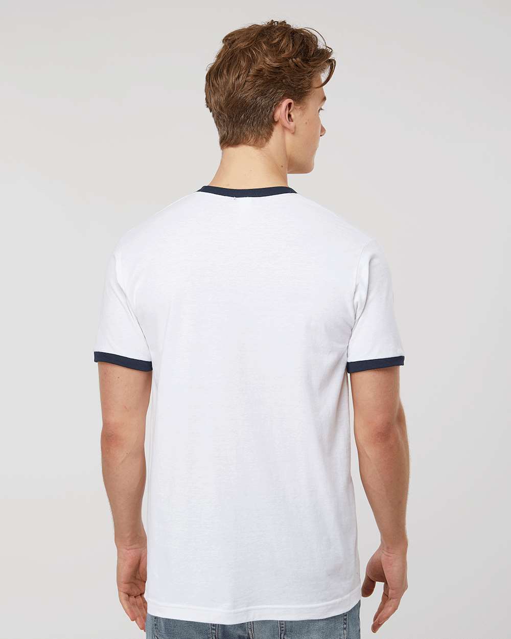 White/Navy - Model Back 