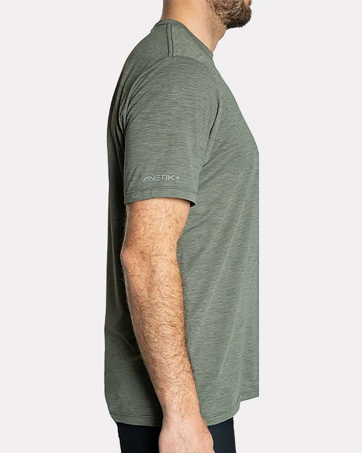 Dark Olive Heathered - Model Side 