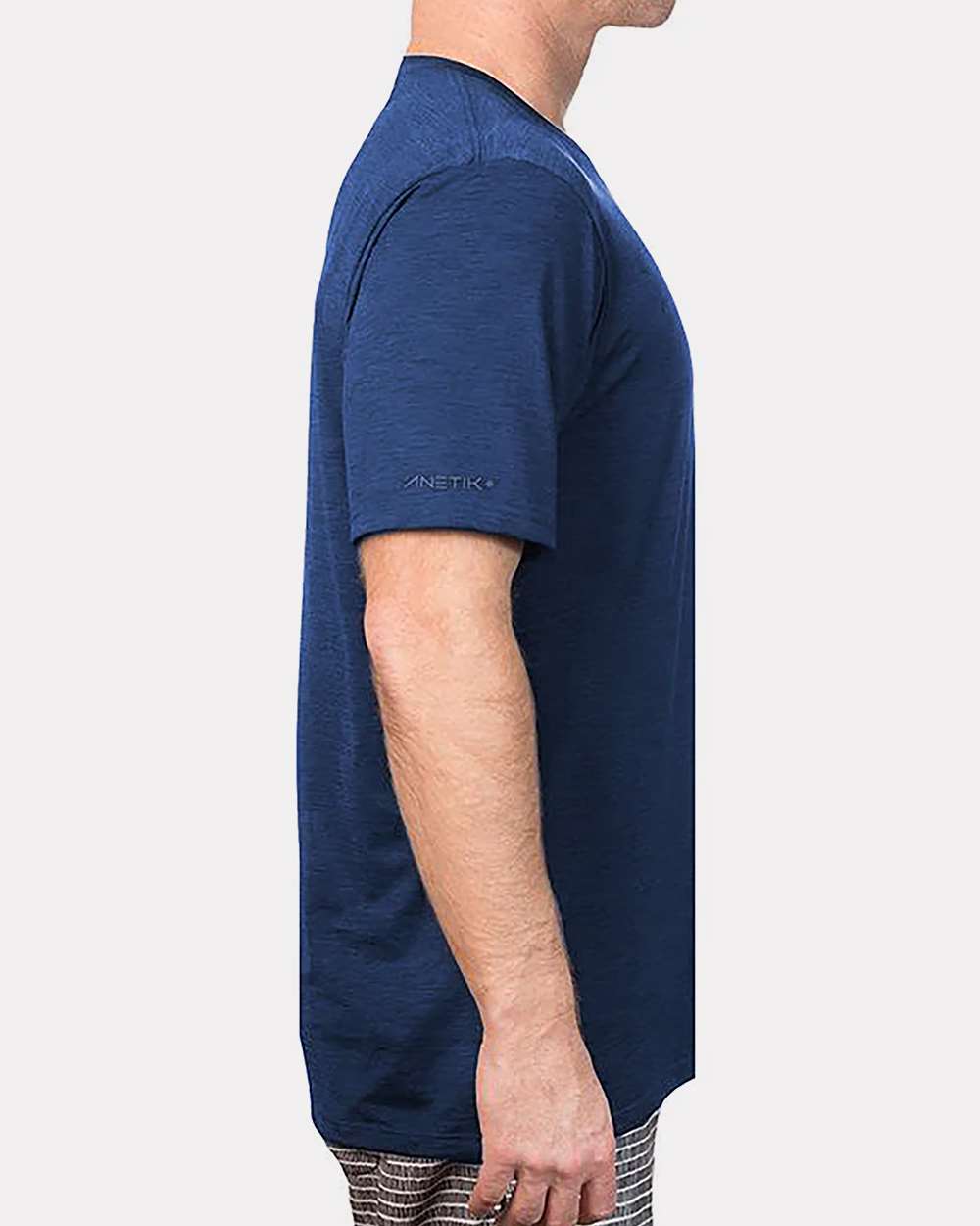 Navy Heathered - Model Side 
