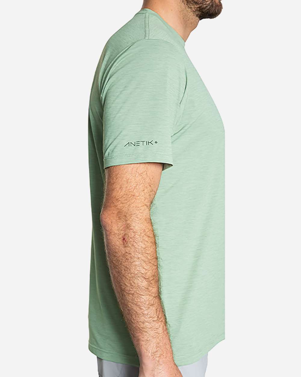 Olive Heathered - Model Side 