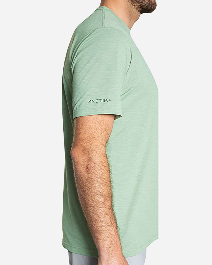 Olive Heathered - Model Side 