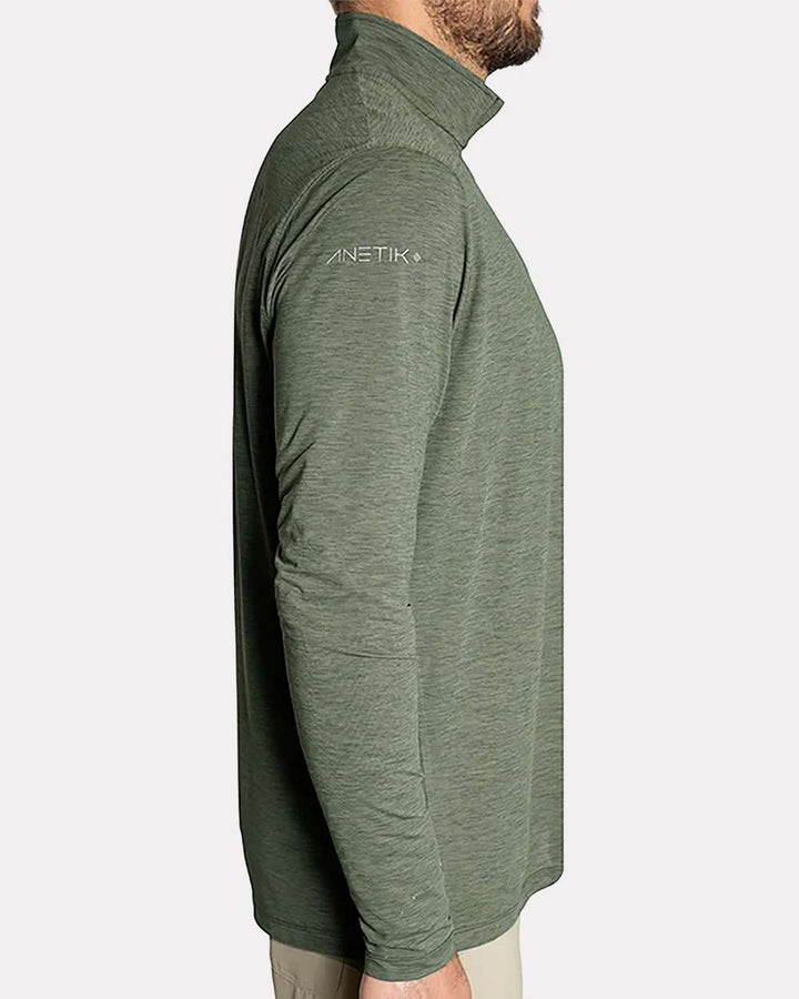 Dark Olive Heathered - Model Side 