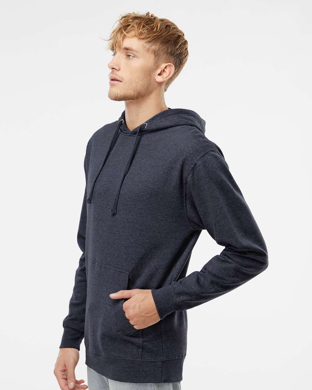Classic Navy Heather - Model Side 