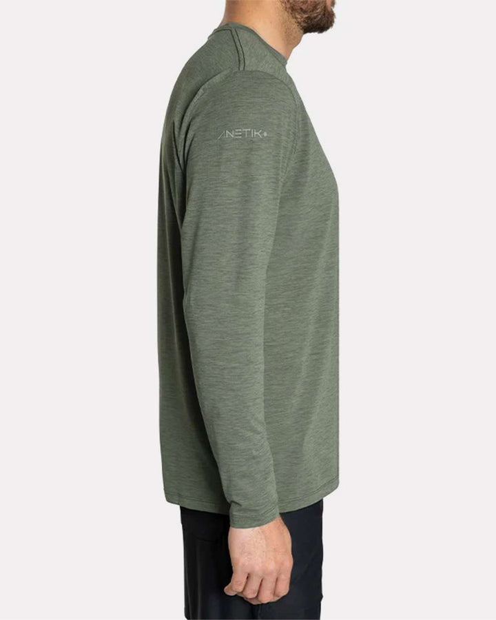 Dark Olive Heathered - Model Side 