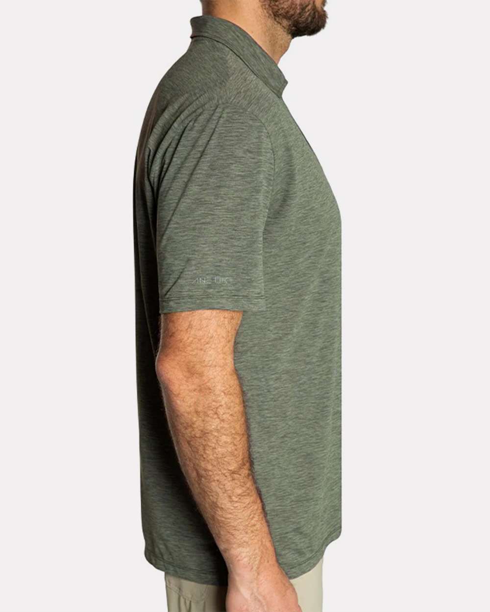 Dark Olive Heathered - Model Side 