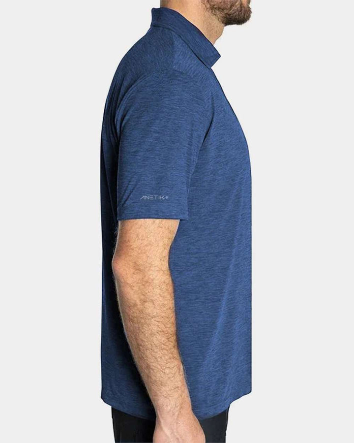 Navy Heathered - Model Side 