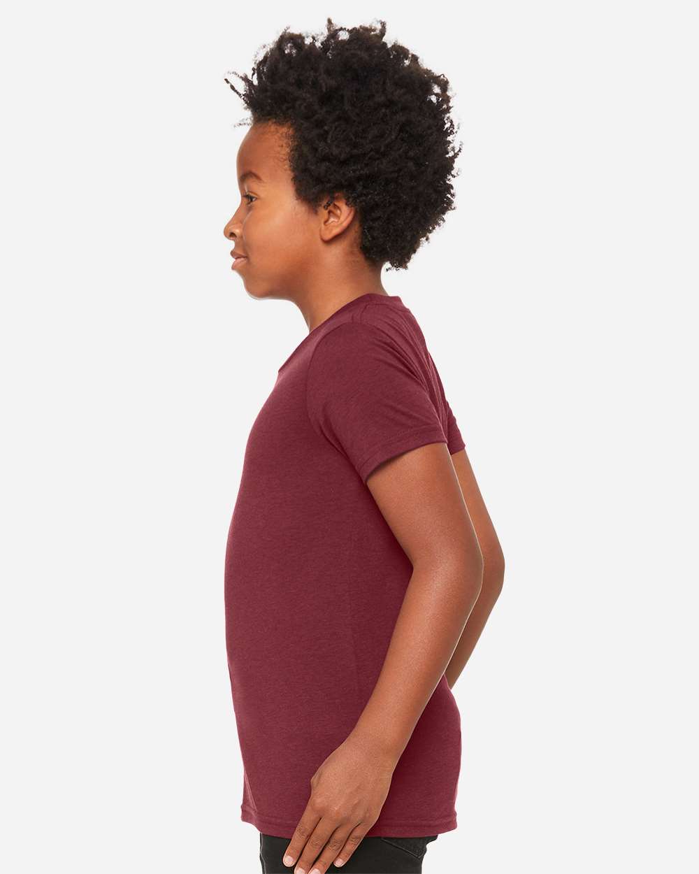 Maroon Triblend - Model Side 