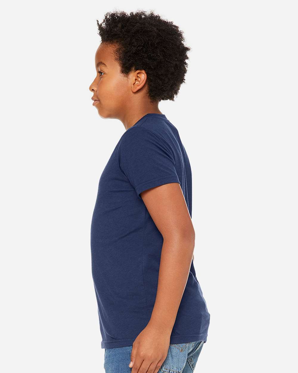 Solid Navy Triblend - Model Side 