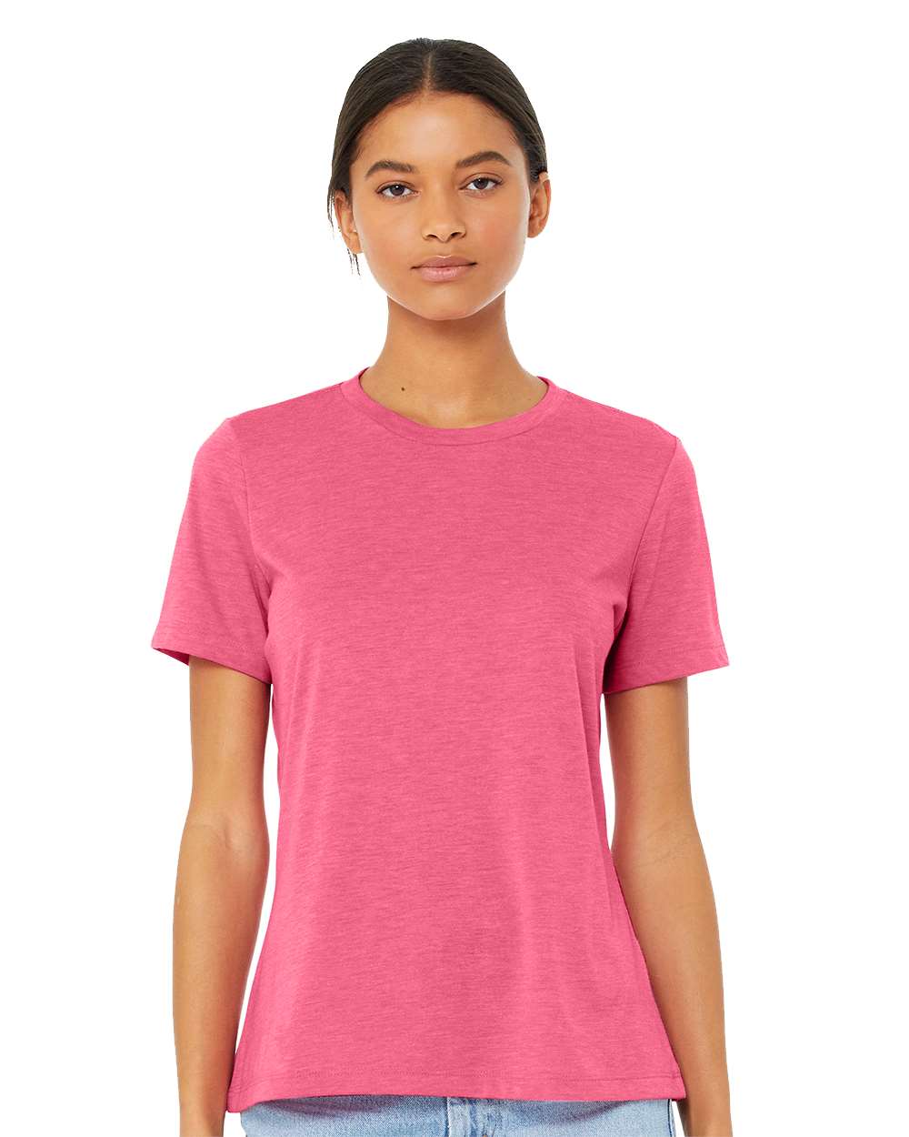 Charity Pink Triblend - Model Front 