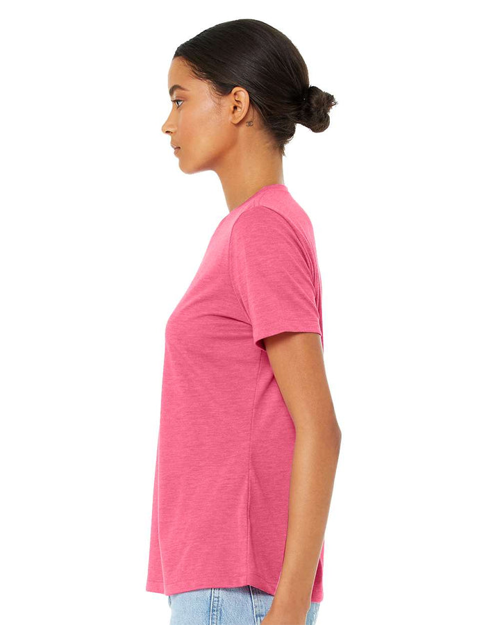Charity Pink Triblend - Model Side 