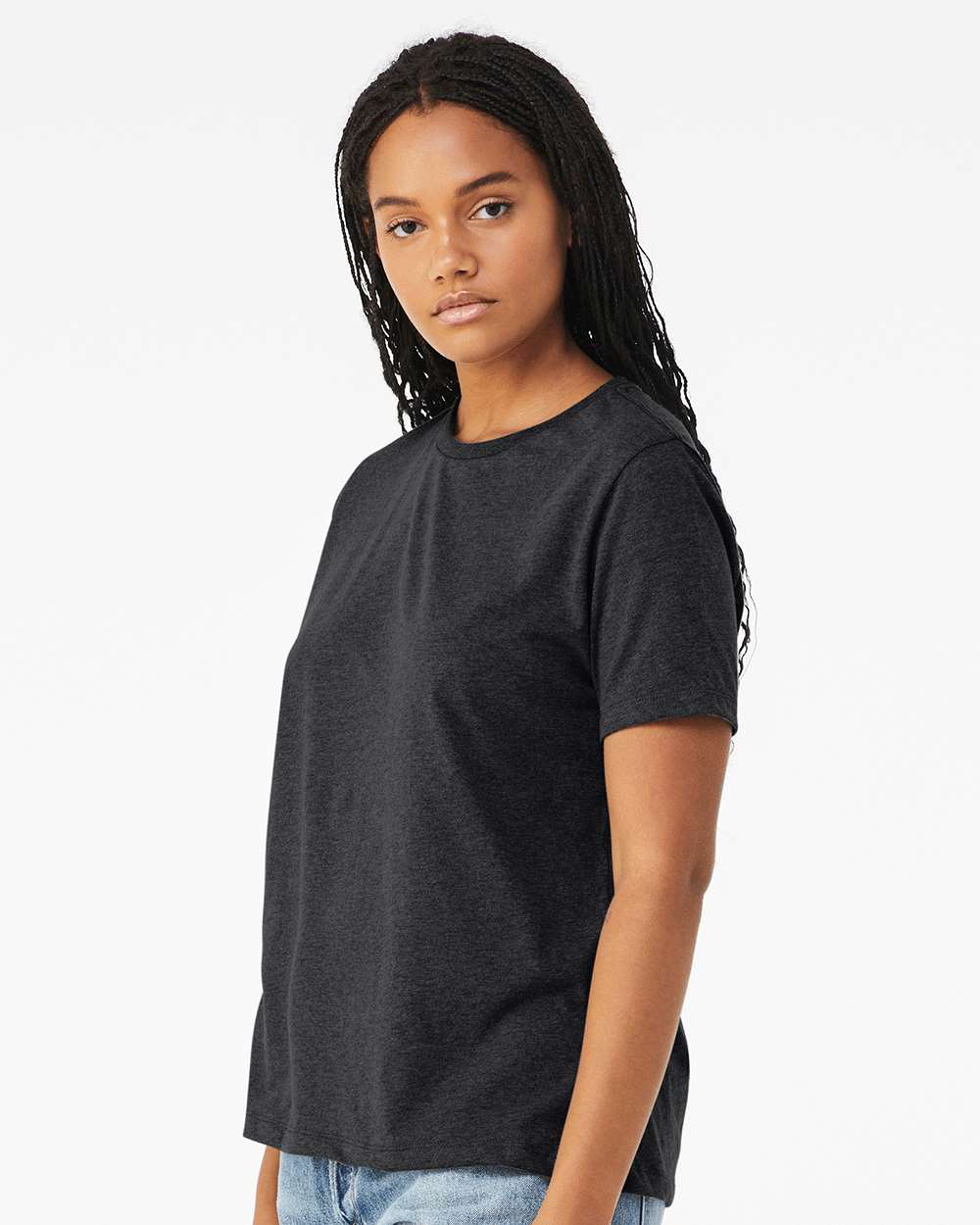 Solid Dark Grey Triblend - Model Side 