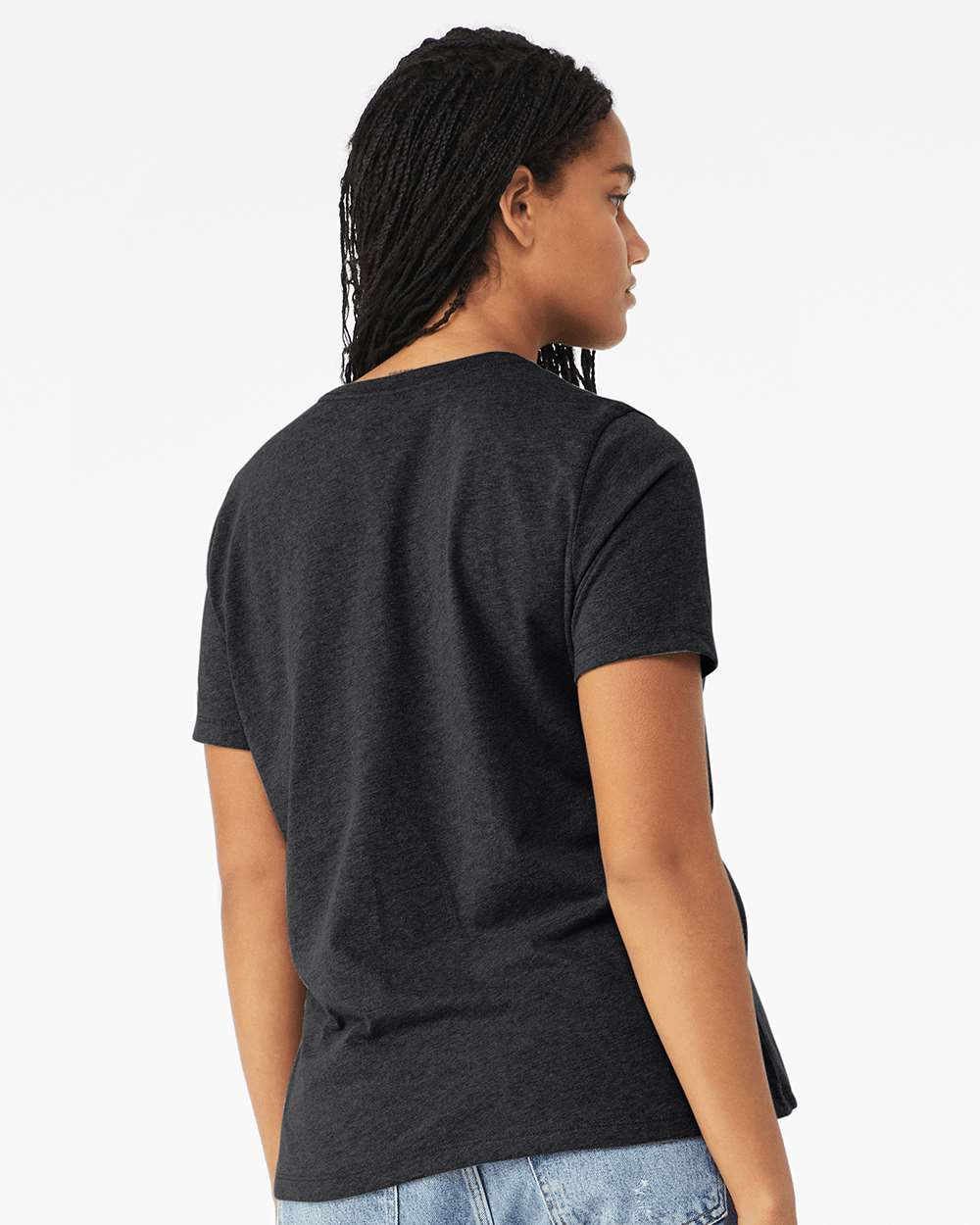 Solid Dark Grey Triblend - Model Back 