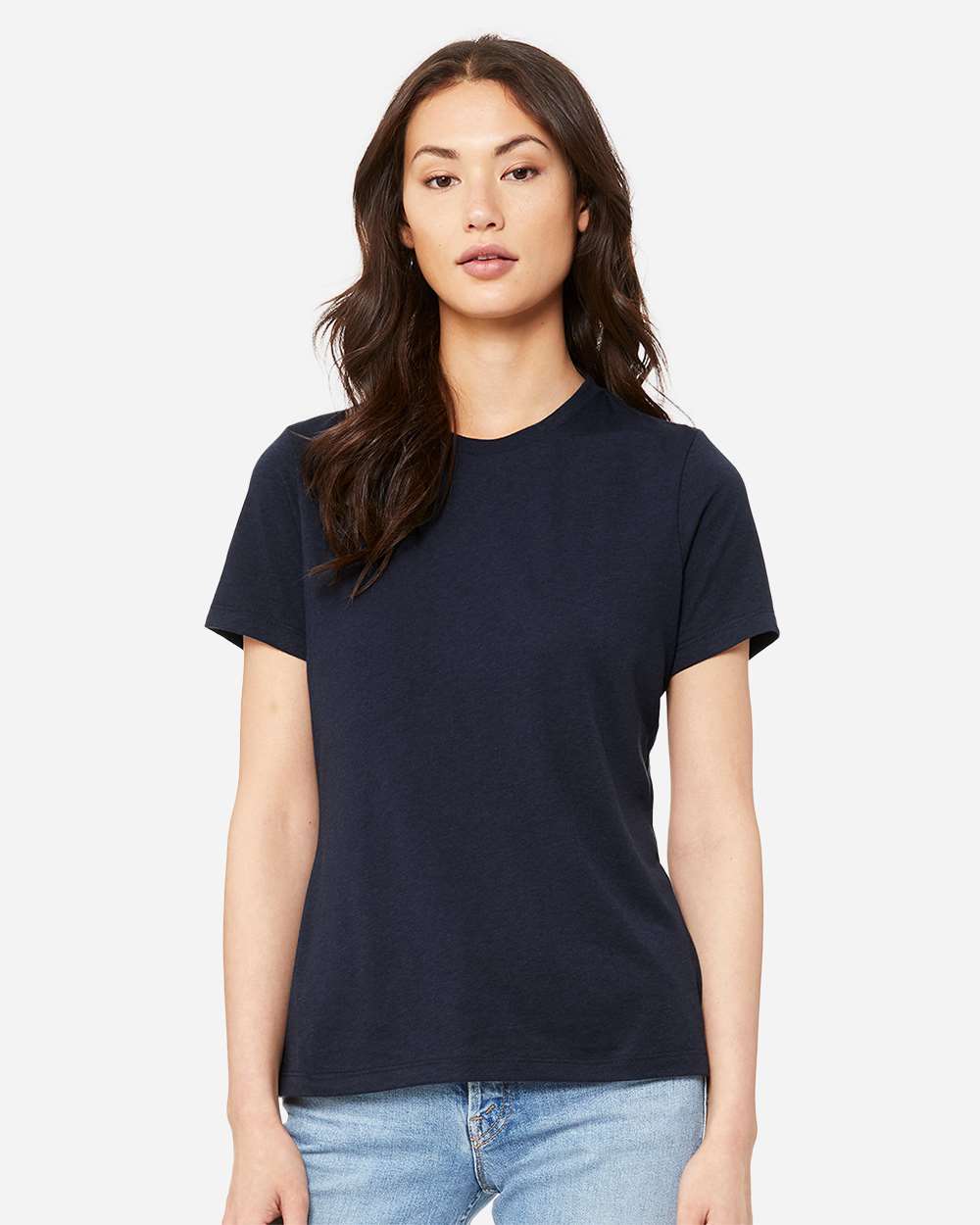 Solid Navy Triblend - Model Front 
