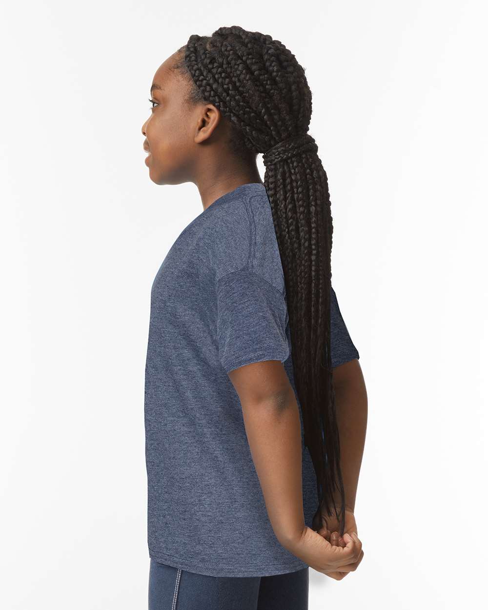 Heather Navy - Model Side 
